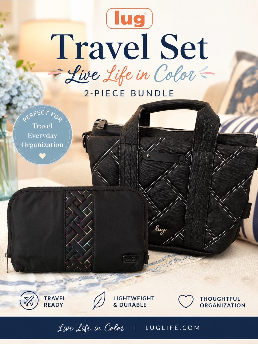 Lug Dory + Flash Travel Set Black Icepop Rainbow 2 Piece